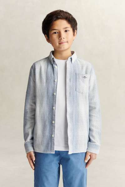 ING GANT CHECKED OVERSHIRT SKY BLUE