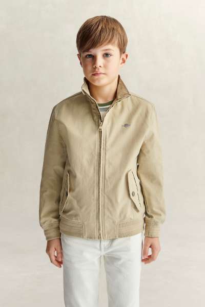 DZSEKI GANT LIGHTWEIGHT HARRINGTON JACKET OAT BEIGE