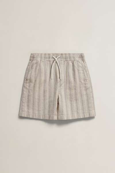 RÖVIDNADRÁG GANT STRIPED LINEN DRAWSTRING SHORTS CREAMED WHITE