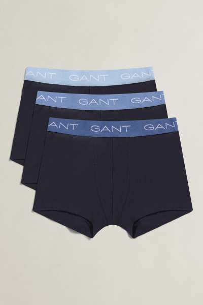 ALSÓNEMŰ GANT 3 PACK CONTRAST WAISTBAND BOXER BRIEFS EVENING BLUE
