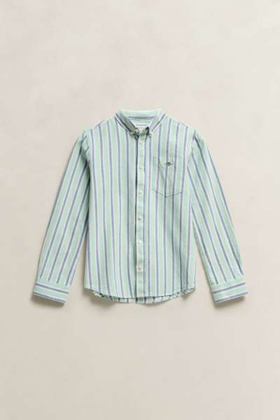 ING GANT SEASONAL STRIPE SHIRT WASHED TURQUOISE