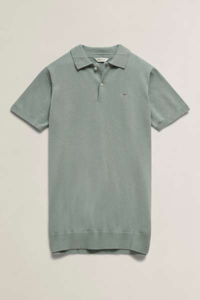 PULÓVER GANT SHIELD KNITTED SS POLO CERAMIC GREY