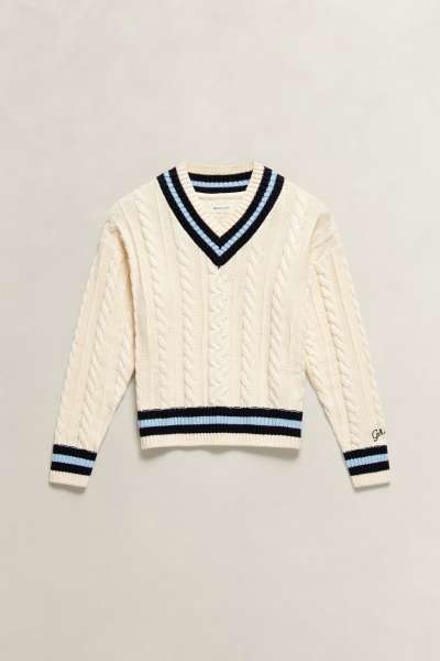 PULÓVER GANT CABLE KNIT CRICKET JUMPER CREAM
