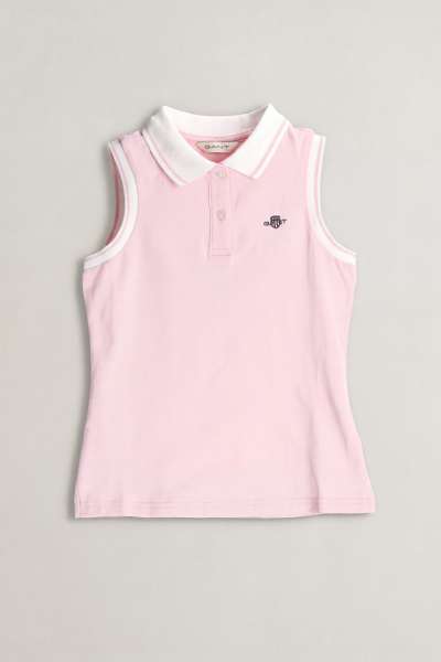 PÓLÓ GANT SHIELD SLEEVELESS POLO TOP LIGHT PINK