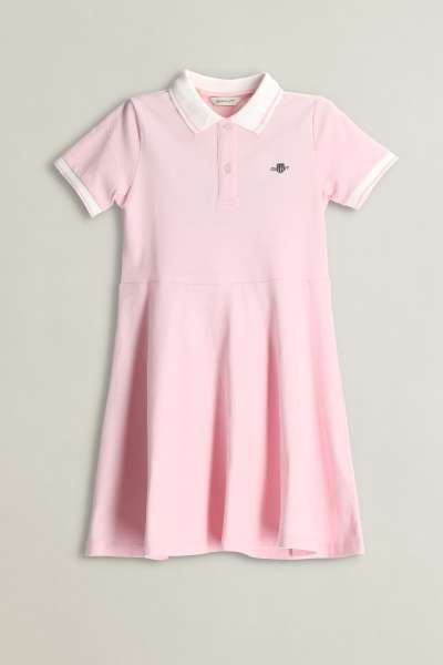 RUHA GANT SHIELD SS POLO DRESS LIGHT PINK