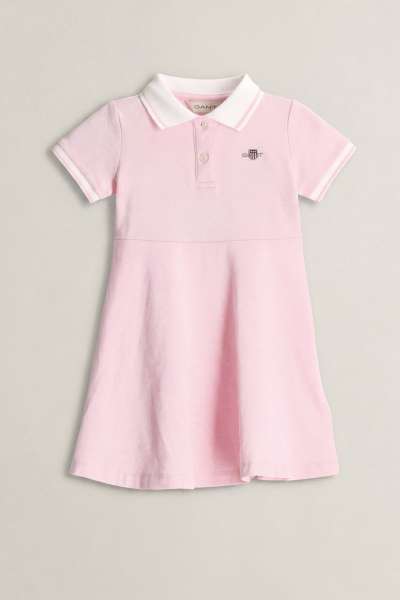 RUHA GANT SHIELD SS POLO DRESS LIGHT PINK