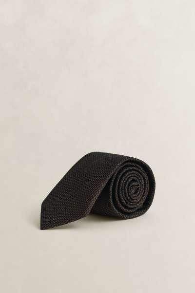NYAKKENDŐ GANT WOVEN SILK TIE BLACK BROWN