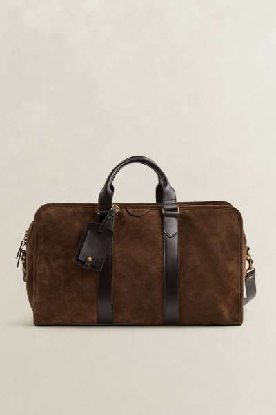 TÁSKA GANT SUEDE DUFFLE BAG SOIL BROWN