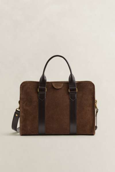 TÁSKA GANT SUEDE COMMUTER BAG SOIL BROWN