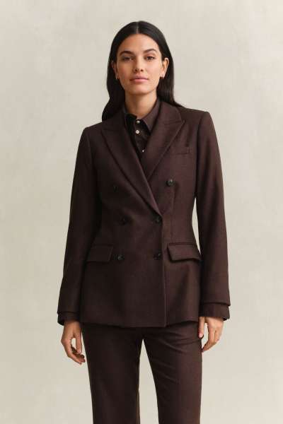 ZAKÓ GANT HOURGLASS FLANNEL BLAZER DEEP BROWN