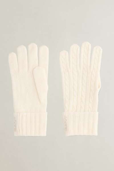 KESZTYŰ GANT WOOL CABLE GLOVES CREAM