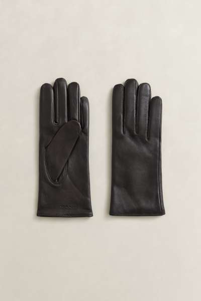 KEZTYŰ GANT CAHMERE LINED LEATHER GLOVE DEEP BROWN