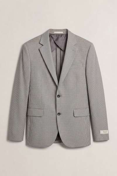 ZAKÓ GANT HOUNDSTOOTH JERSEY BLAZER CONCRETE GREY