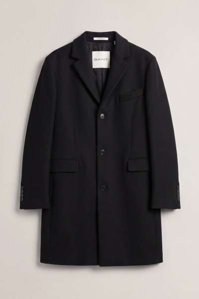KABÁT GANT CLAIC WOOL COAT BLACK