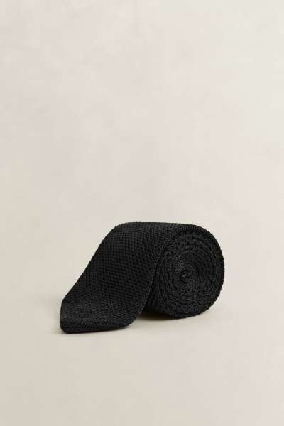 NYAKKENDŐ GANT KNITTED SILK TEXTURE TIE BLACK