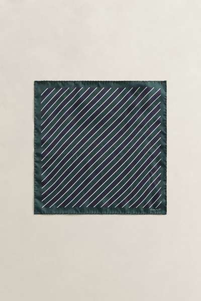 ZSEBKENDŐ GANT STRIPED POCKET SQUARE TARTAN GREEN