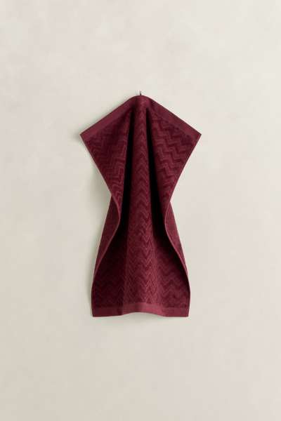 TÖRÜLKÖZŐ GANT JACQUARD HERRINGBONE TOWEL 50X70 DARKENED WINE