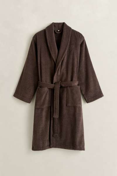 FÜRDŐKÖPENY GANT EMBROIDERY ROBE DEEP BROWN