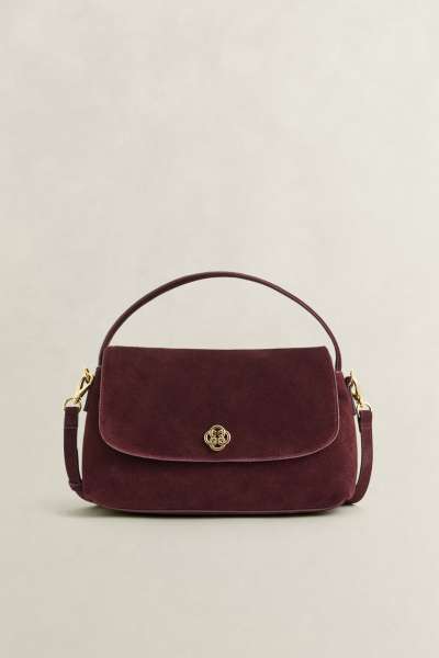 CROSSBODY GANT SUEDE SLOUCHY SHOULDER BAG DARKENED WINE