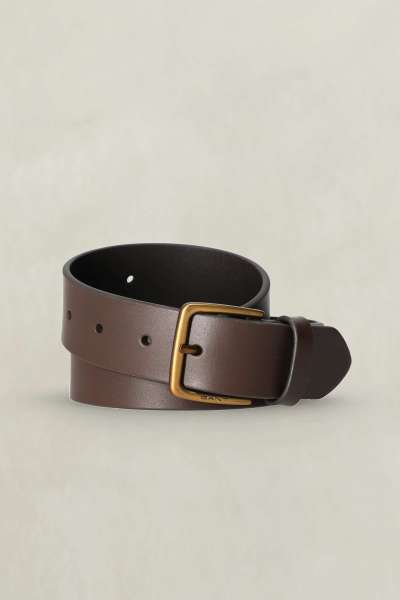 ÖV GANT LEATHER BELT SOIL BROWN