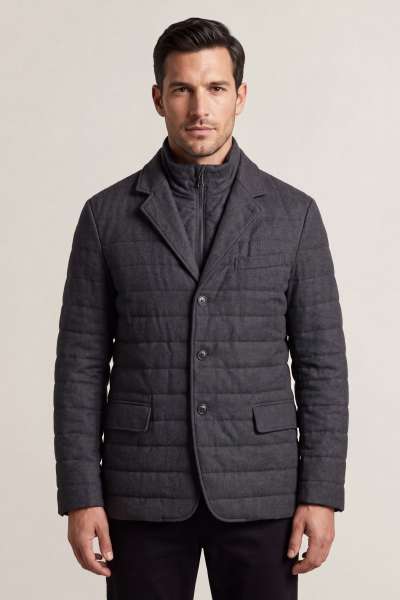 ZAKÓ GANT HYBRID FLANNEL BLAZER DUSKY ANTHRACITE