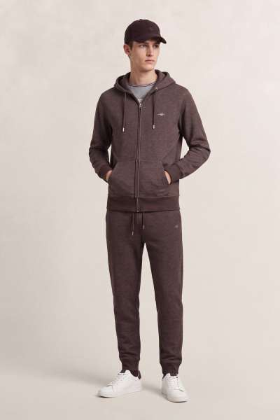 TRÉNINGNADRÁG GANT REG HIELD WEATPANT BLACK BROWN MELANGE