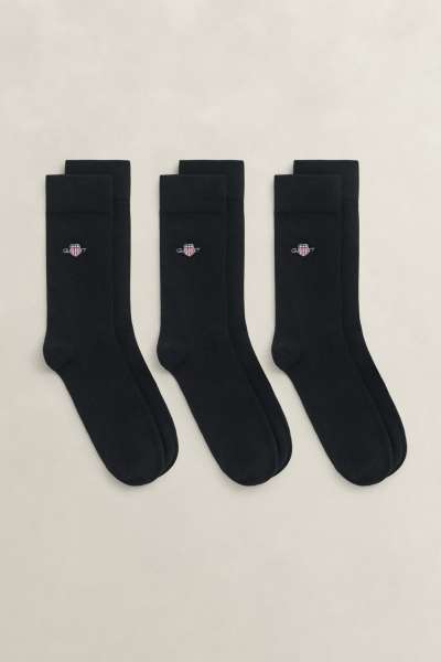3-PACK ZOKNI GANT SHIELD SOCKS 3-PACK EBONY BLACK
