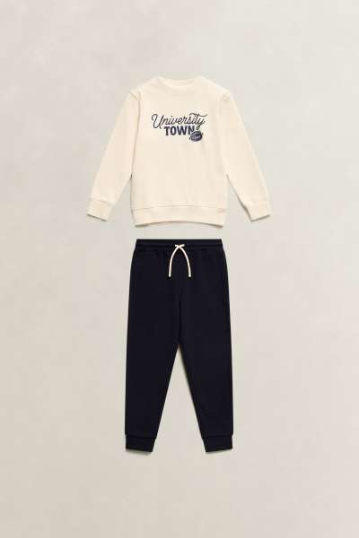 MELEGÍTŐSZETT GANT UNI GRAPHIC CREW AND SWEATPANT SET EVENING BLUE
