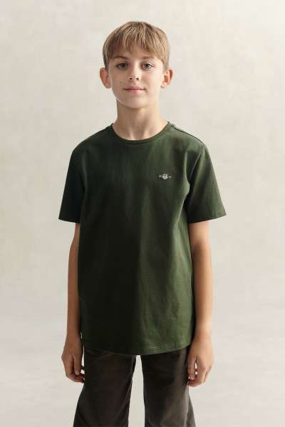 PÓLÓ GANT SHIELD SS T-SHIRT DARK MOSS GREEN