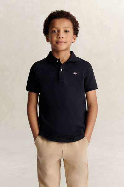 PÓLÓ GANT SHIELD PIQUE SS POLO SHIRT BLACK