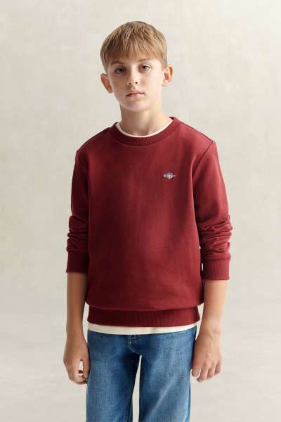 MELEGÍTŐFELSŐ GANT SHIELD CREW NECK SWEATSHIRT PLUMPED RED