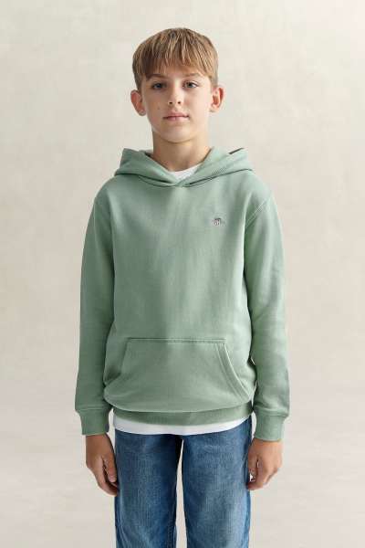 MELEGÍTŐFELSŐ GANT SHIELD HOODIE SURPLUS MINT