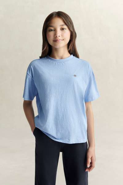 PÓLÓ GANT SHIELD SS SLUB T-SHIRT MISTY LAVENDER