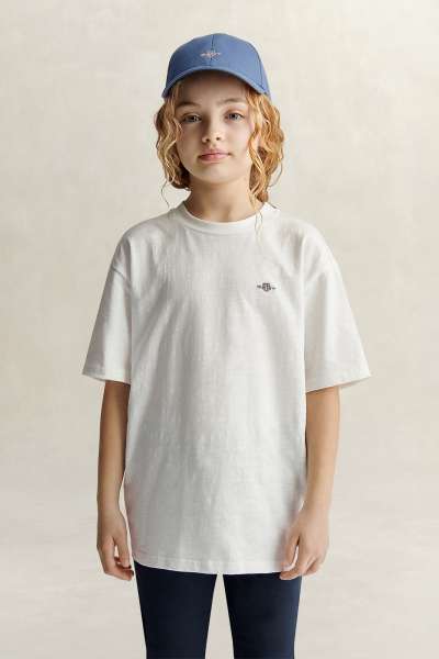 PÓLÓ GANT SHIELD SS SLUB T-SHIRT WHITE