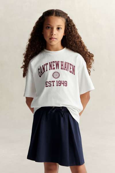PÓLÓ GANT COLLEGE GRAPHIC T-SHIRT WHITE