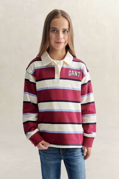 MELEGÍTŐFELSŐ GANT COLLEGIATE RUGBY SWEATSHIRT VIBRANT BURGUNDY