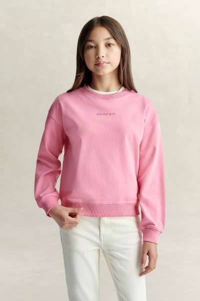 MELEGÍTŐFELSŐ GANT OVERSIZE CREW NECK SWEATSHIRT WILD PINK