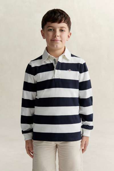 PÓLÓ GANT SHIELD LS RUGBY POLO SHIRT EVENING BLUE