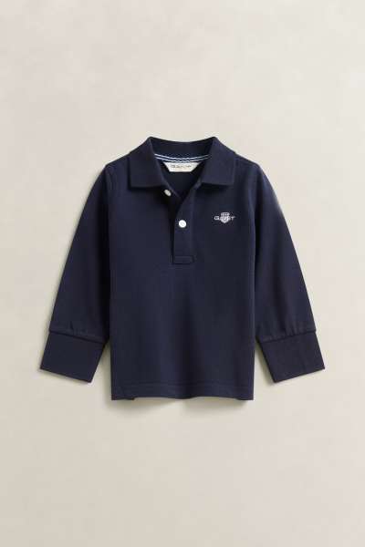 PÓLÓ GANT SHIELD LS PIQUE POLO SHIRT EVENING BLUE