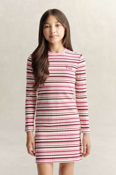 RUHA GANT STRIPE KNIT DRESS WILD PINK