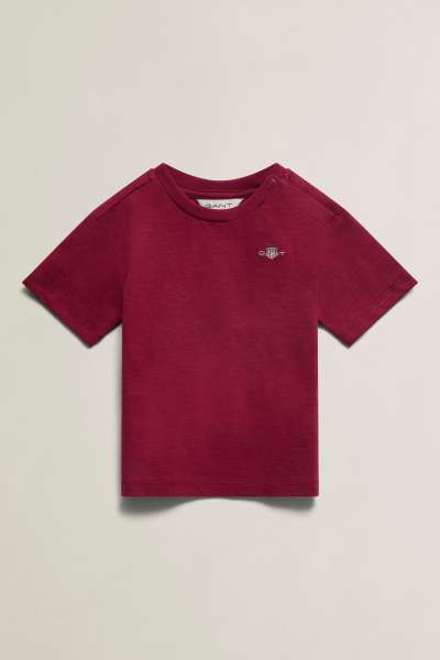 PÓLÓ GANT SHIELD SS SLUB T-SHIRT VIBRANT BURGUNDY