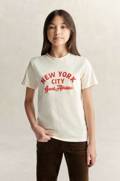 PÓLÓ GANT COLLEGE SS T-SHIRT CREAMED WHITE