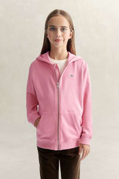 MELEGÍTŐFELSŐ GANT SHIELD FULL ZIP HOODIE WILD PINK