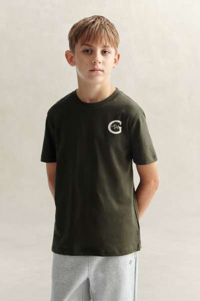 PÓLÓ GANT NEW HAVEN T-SHIRT DARK MOSS GREEN