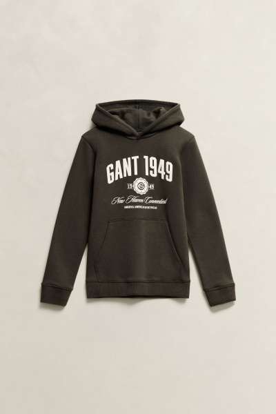 MELEGÍTŐFELSŐ GANT COLLEGIATE OTH HOODIE DARK MOSS GREEN