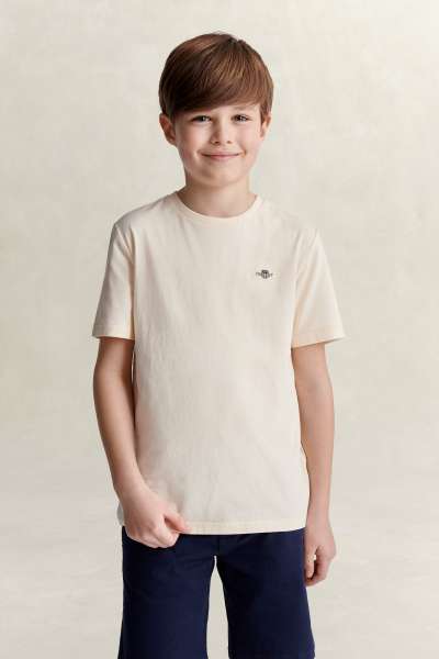 PÓLÓ GANT SHIELD SS T-SHIRT CREAMED WHITE