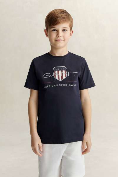PÓLÓ GANT ARCHIVE SHIELD SS T-SHIRT EVENING BLUE