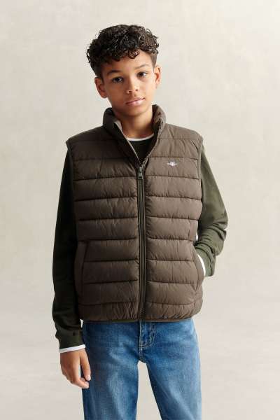 MELLÉNY GANT LIGHTWEIGHT QUILTED VEST SHADOW BROWN