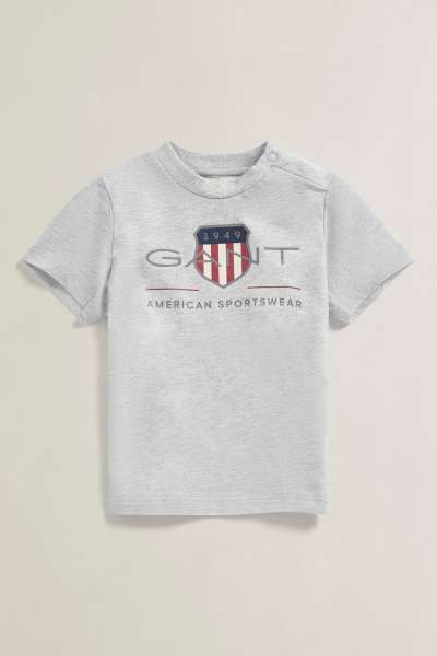 PÓLÓ GANT ARCHIVE SHIELD SS T-SHIRT GREY MELANGE