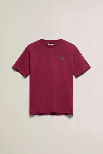 PÓLÓ GANT SHIELD SS SLUB T-SHIRT VIBRANT BURGUNDY